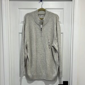 Men's Gray Half-Zip Sweater